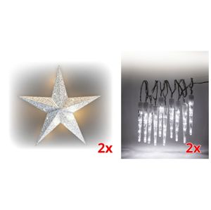 Marimex Sada LED osvětlení (2x Svítící hvězda + 2x Rampouchy LED 10 ks) - 19900056
