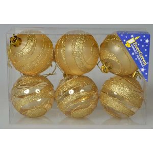 Marimex Vánoční koule s pruhy 6 cm - zlatá - 18000191