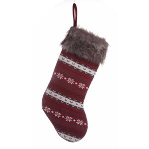 Závěsná ponožka - červená/šedá - 18000338